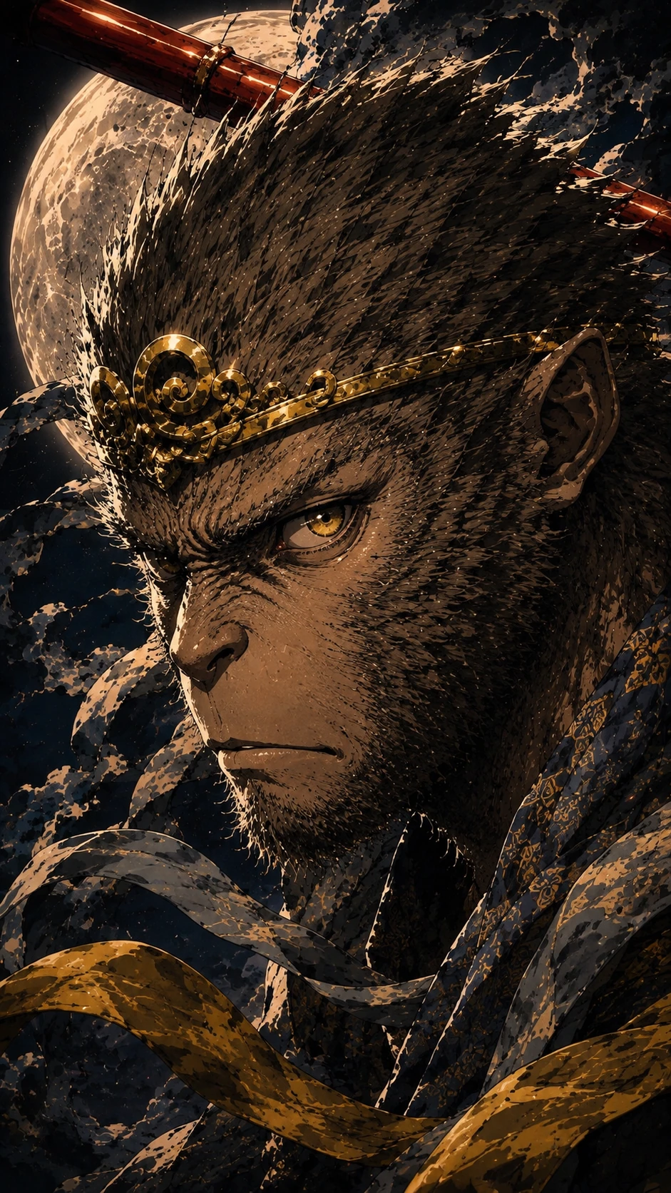 Moon Companions — Monkey portrait