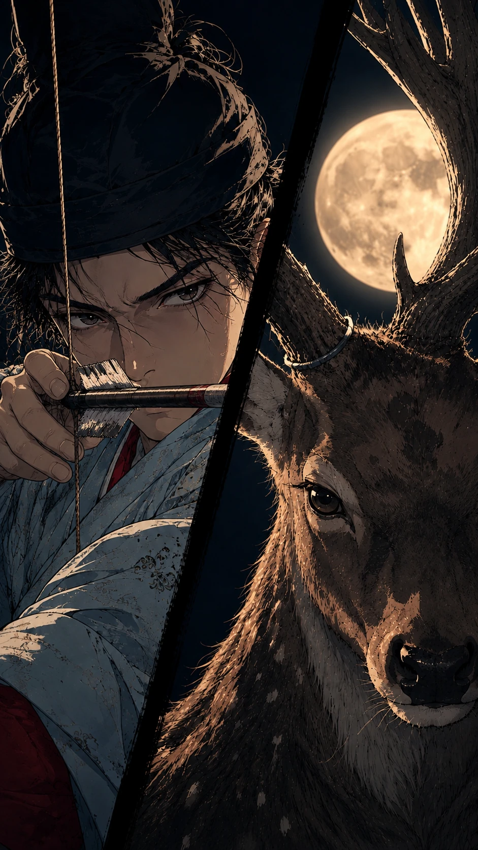 Archer and Deer — Archer and deer detail